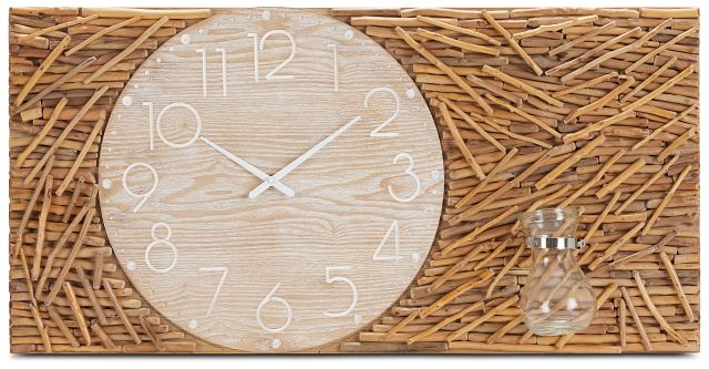 Wynn Beige Wood Wall Clock