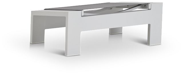 Linear White Ledge Pool Ottoman