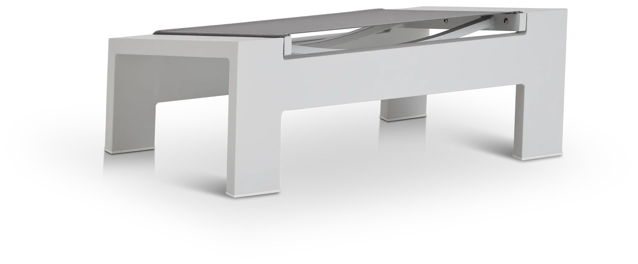 Linear White Ledge Pool Ottoman