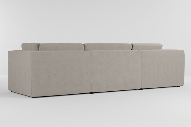 Destin Revenue Beige Fabric 3 Piece Modular Sofa