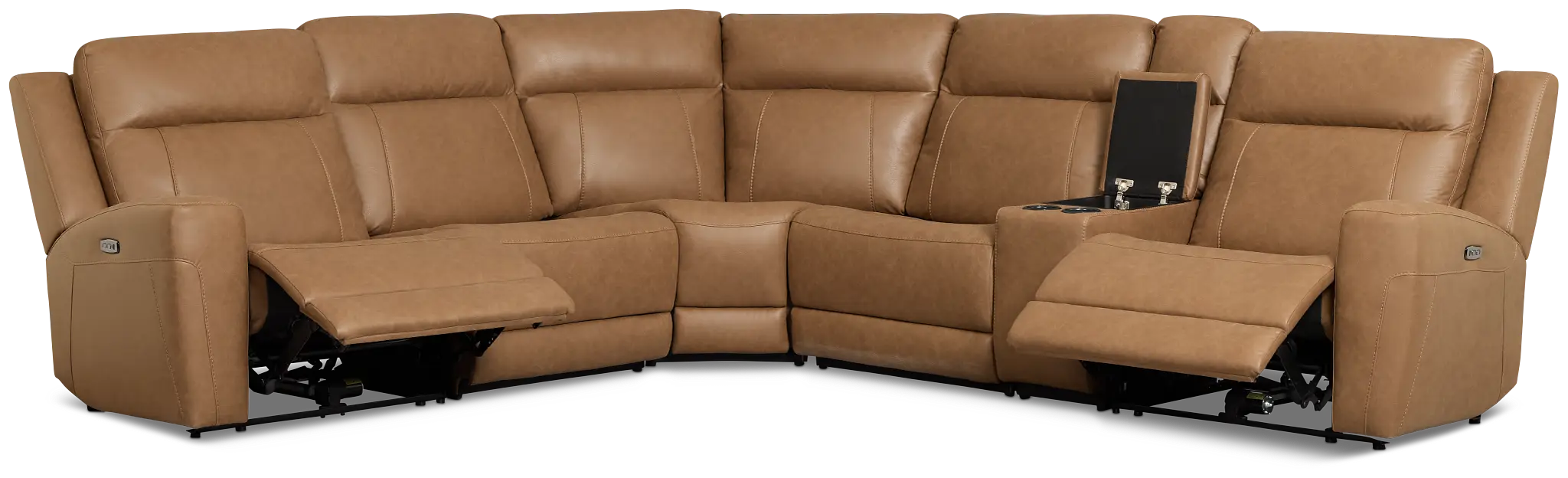 Colton Brown Micro Medium Dual Power 2-arm Reclining Sectional Colton Brown Micro Medium Dual Power 2-arm Reclining Sectional