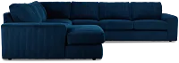 Charlie Dark Blue Fabric Large Left Chaise Sectional