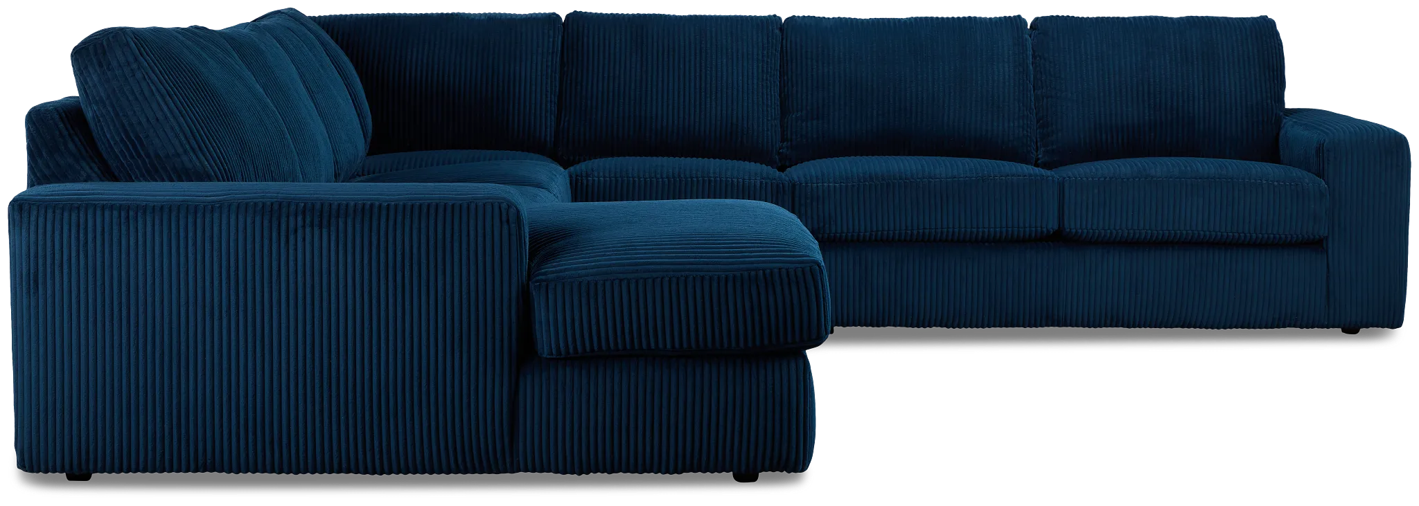 Charlie Dark Blue Fabric Large Left Chaise Sectional