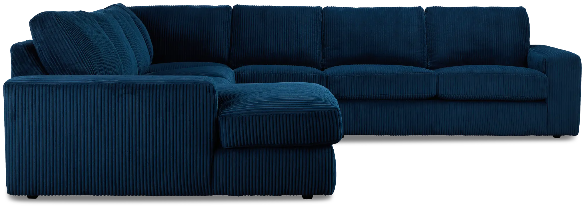 Charlie Dark Blue Fabric Large Left Chaise Sectional Charlie Dark Blue Fabric Large Left Chaise Sectional