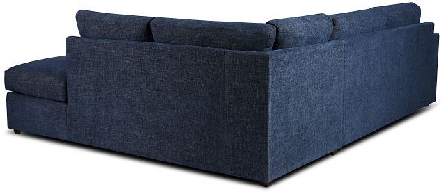 Davis Dark Blue Micro Right Bumper Sectional