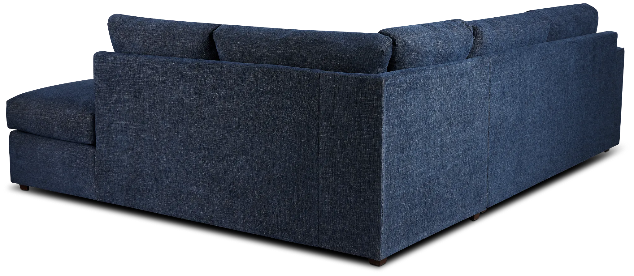 Davis Dark Blue Micro Right Bumper Sectional