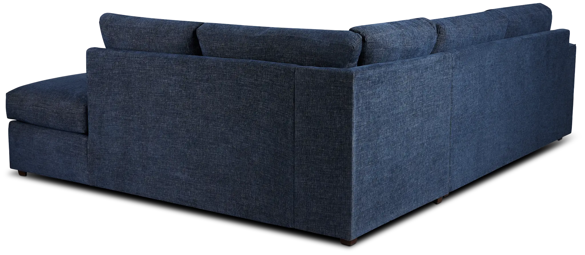 Davis Dark Blue Micro Right Bumper Sectional Davis Dark Blue Micro Right Bumper Sectional