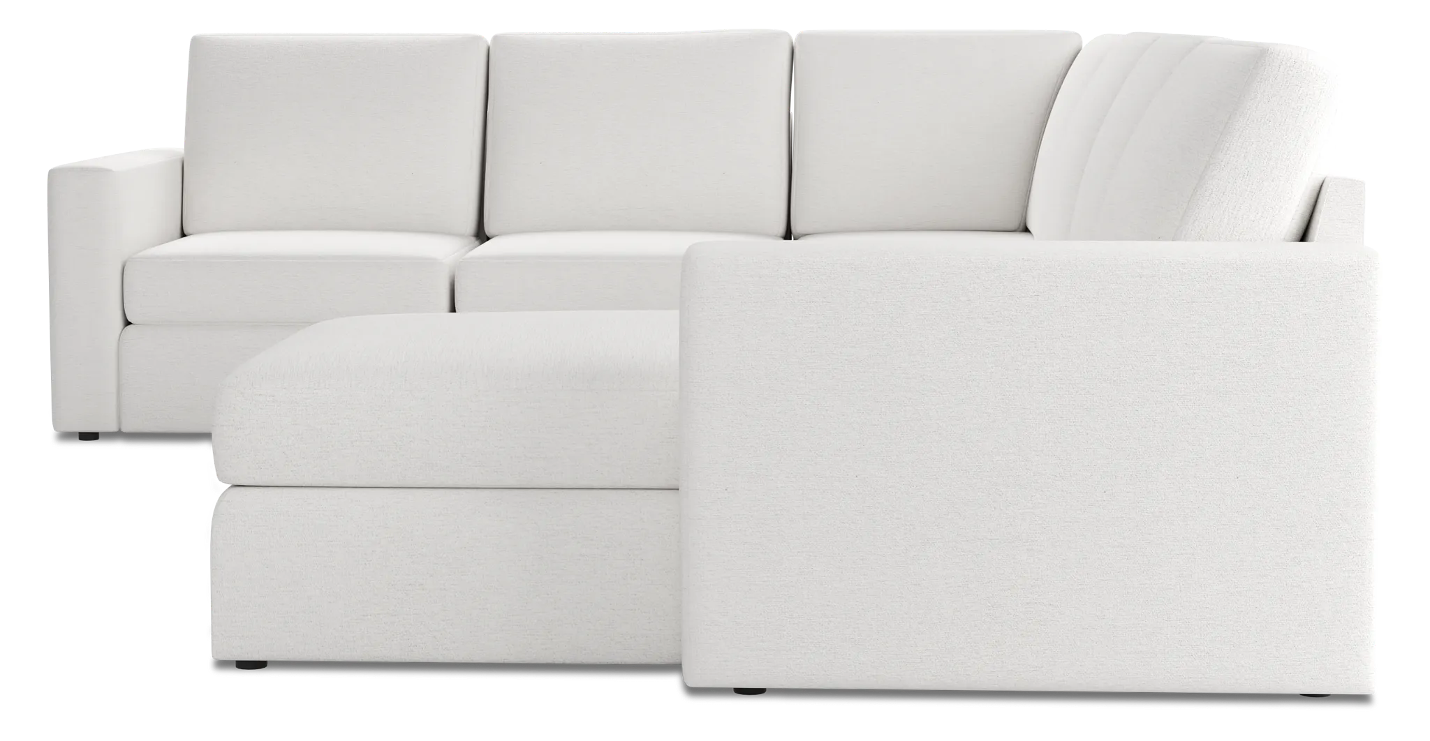 Citymod White Fabric Medium Right Chaise Sectional