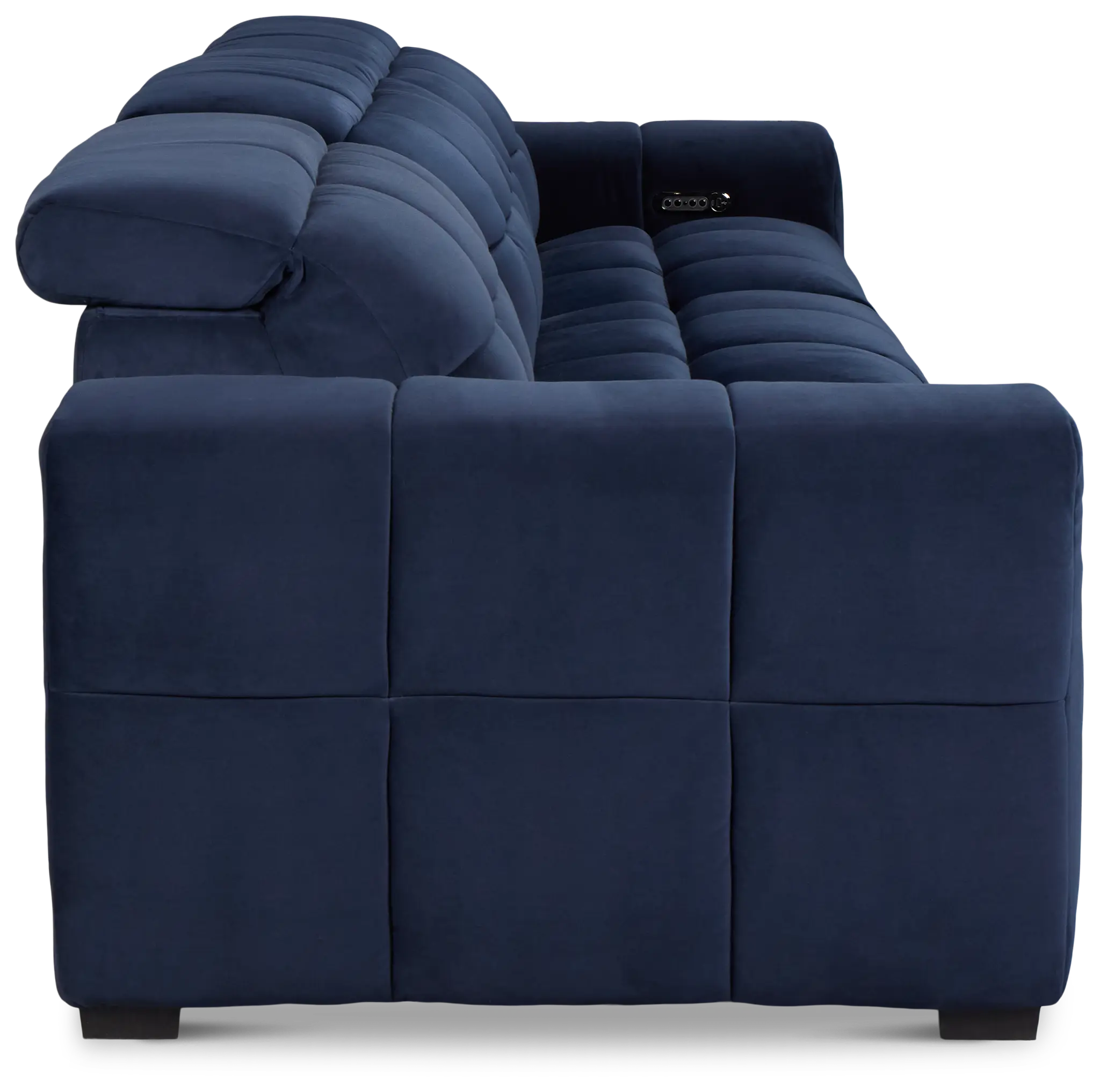 Gemma Navy Velvet Left Chaise Power Reclining Sectional Gemma Navy Velvet Left Chaise Power Reclining Sectional