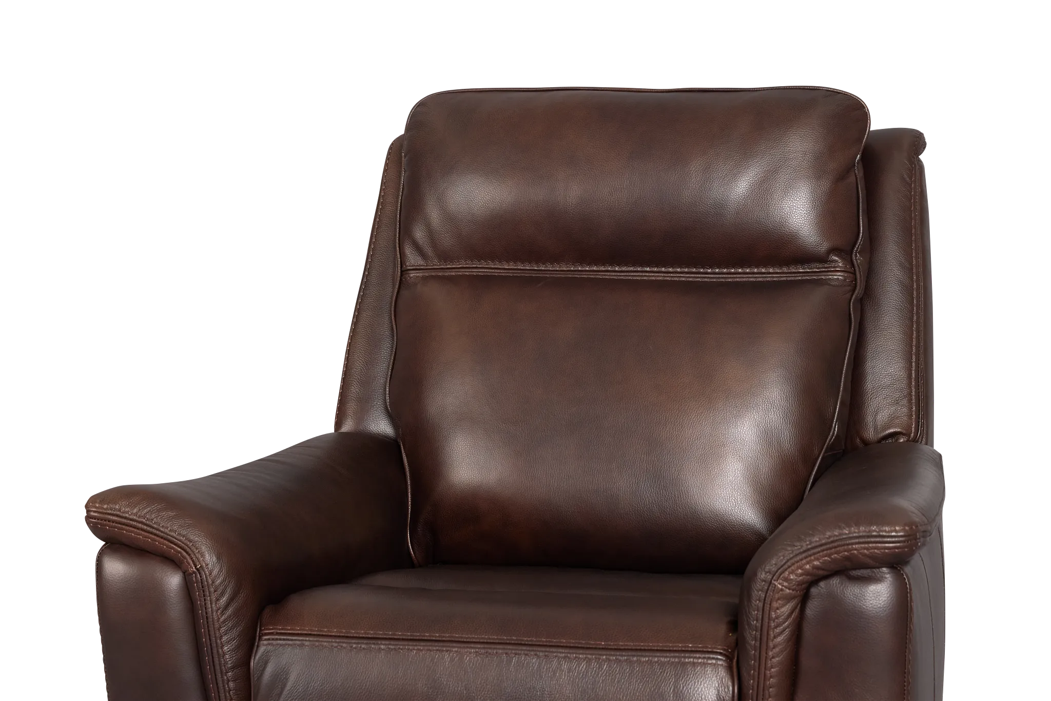 Aiden Brown Leather Power Glider Recliner With Power Headrest