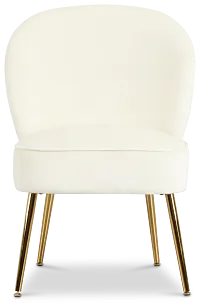 Tami White Velvet Accent Chair