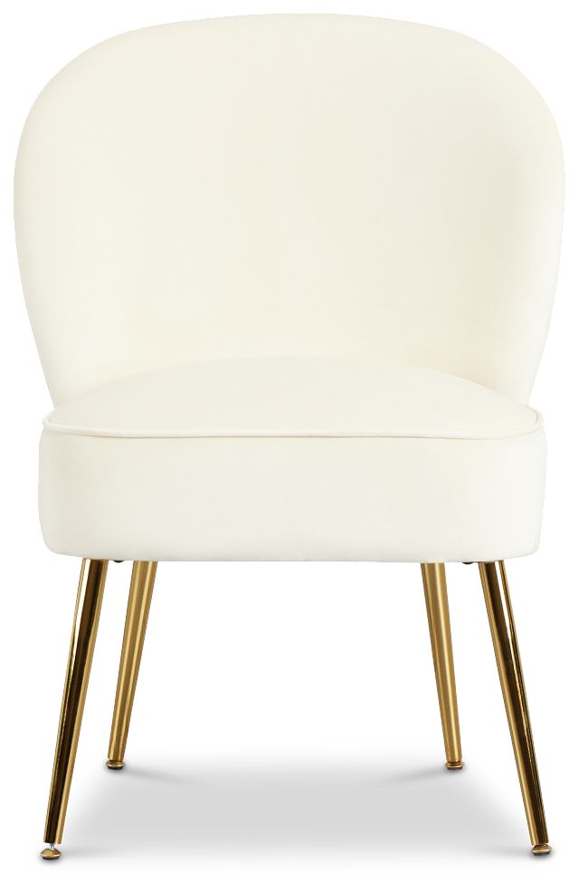 Tami White Velvet Accent Chair