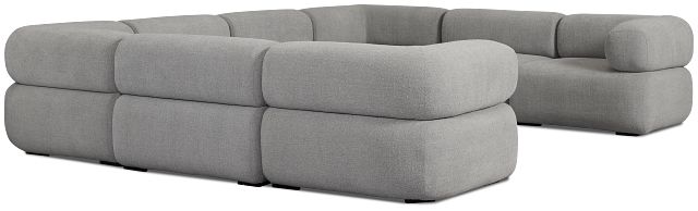 Celeste Light Gray Fabric 8-piece Modular Sectional