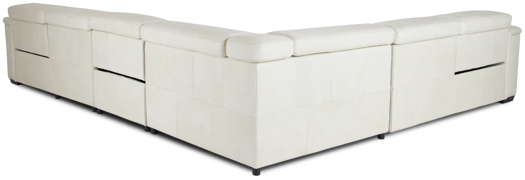 Ainsley White Leather Large Dual Power Reclining Two-arm Sectional Ainsley White Leather Large Dual Power Reclining Two-arm Sectional