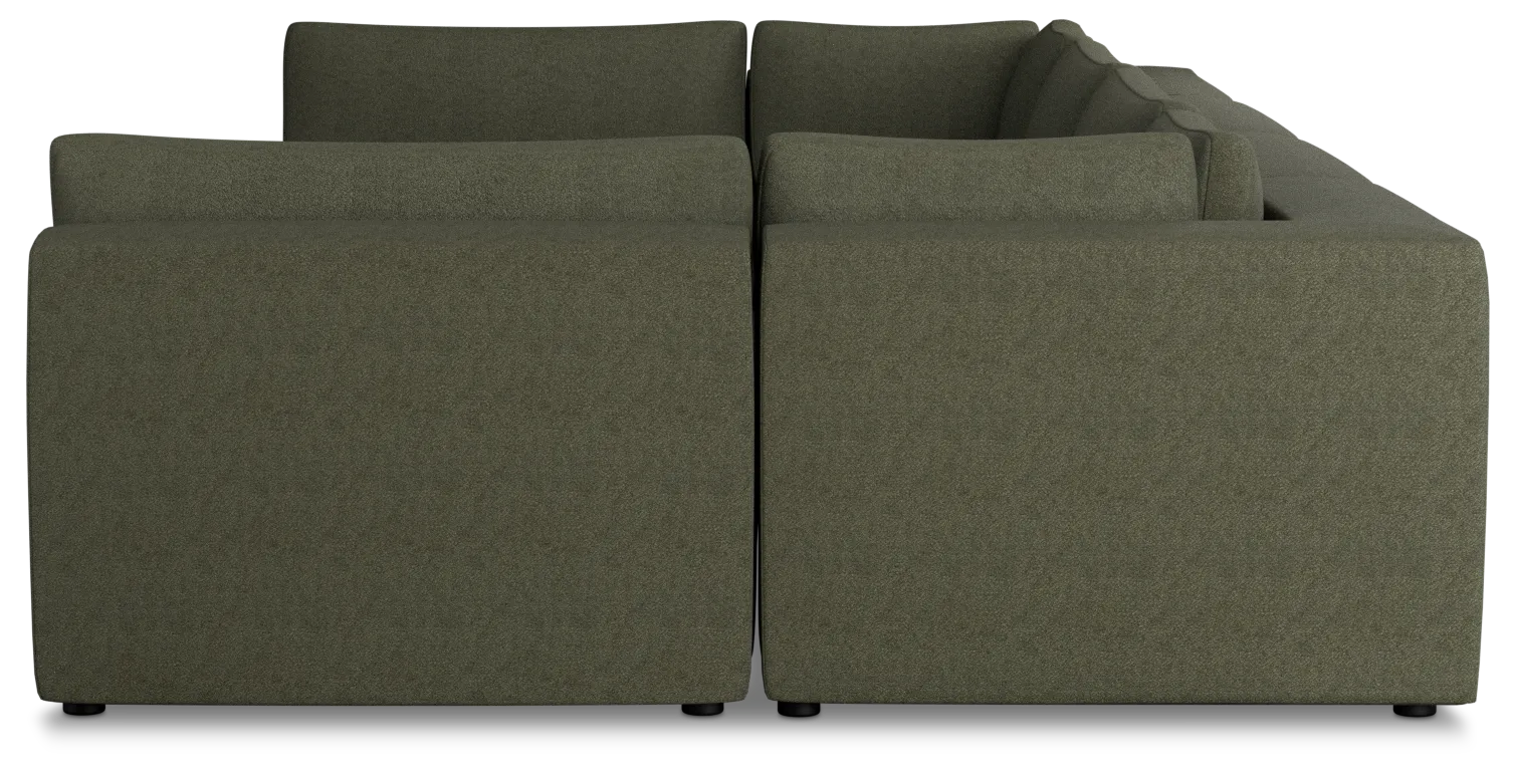 Destin Sutton Green Fabric 8-piece Pit Sectional