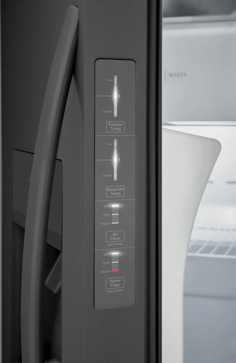 Frigidaire 2623 Series Black Stnl Steel Side By Side Refrigerator