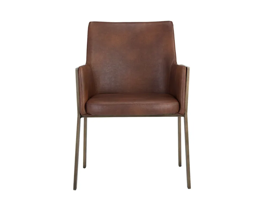 Liana Brown Upholstered Arm Chair