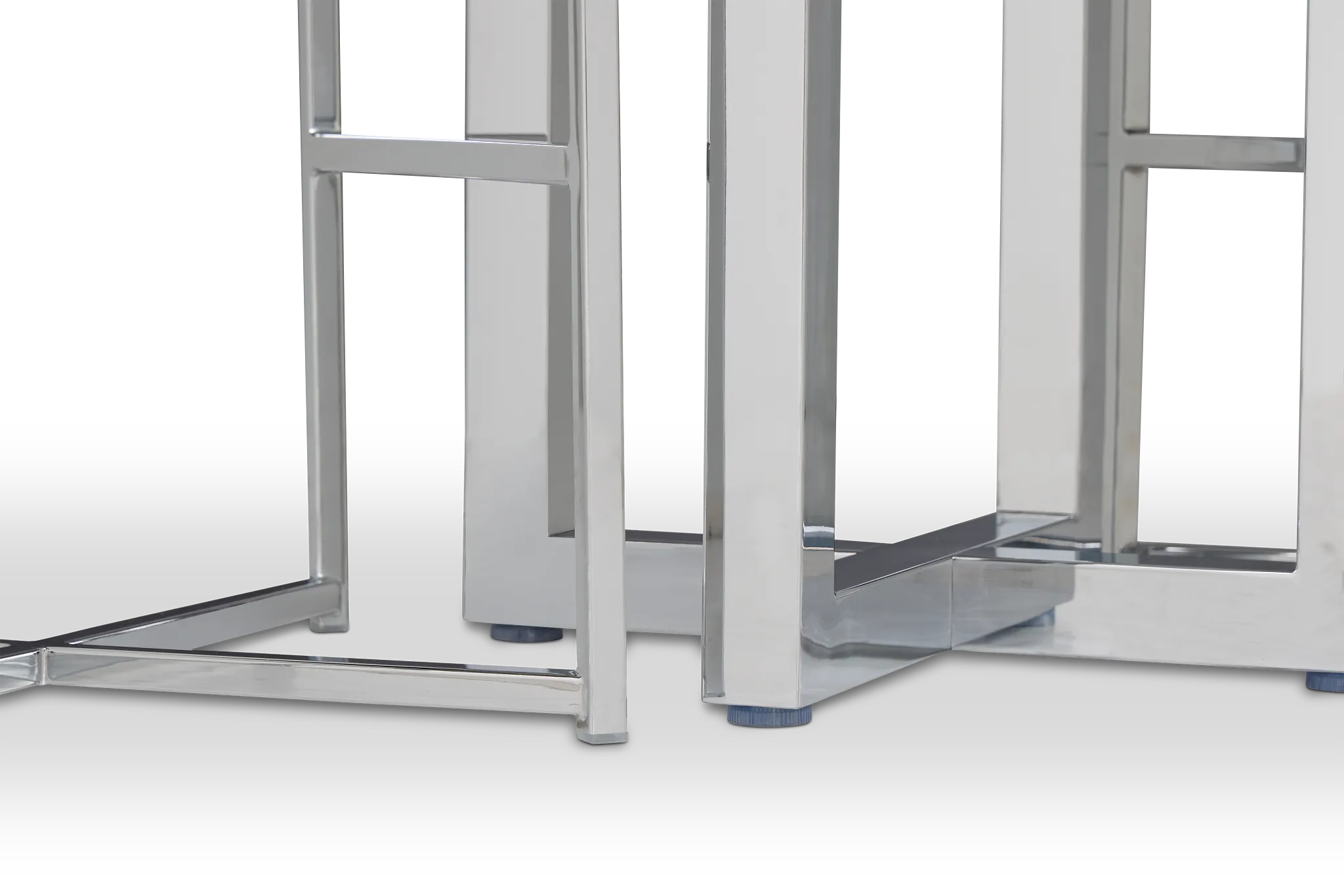 Amalfi White Marble Pub Table & 2 Metal Barstools