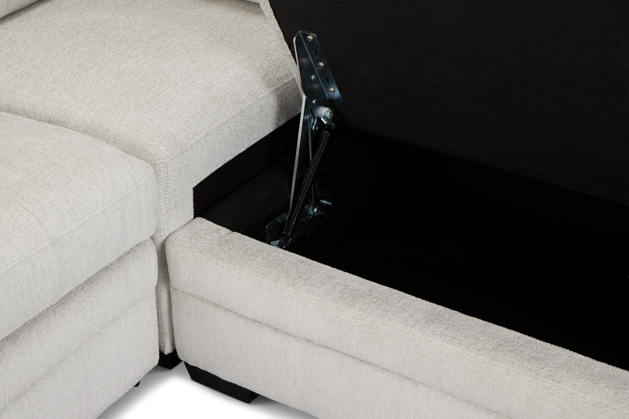 Everly Gray Fabric Small 2-arm Left Sleeper Storage Sectional