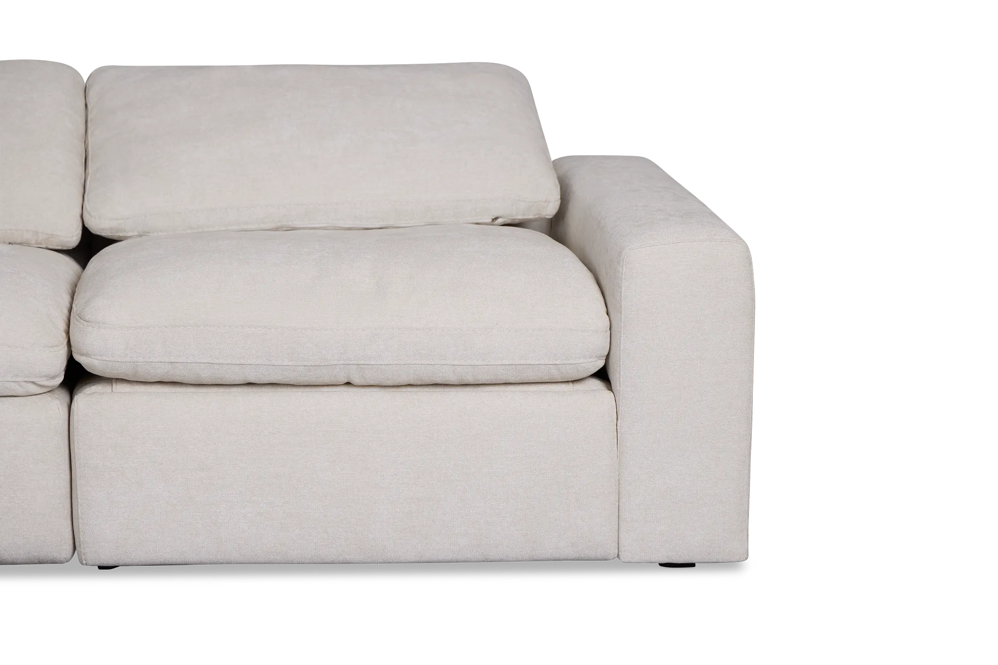 Drift Light Beige Fabric Medium Dual Power Right Bumper Sectional