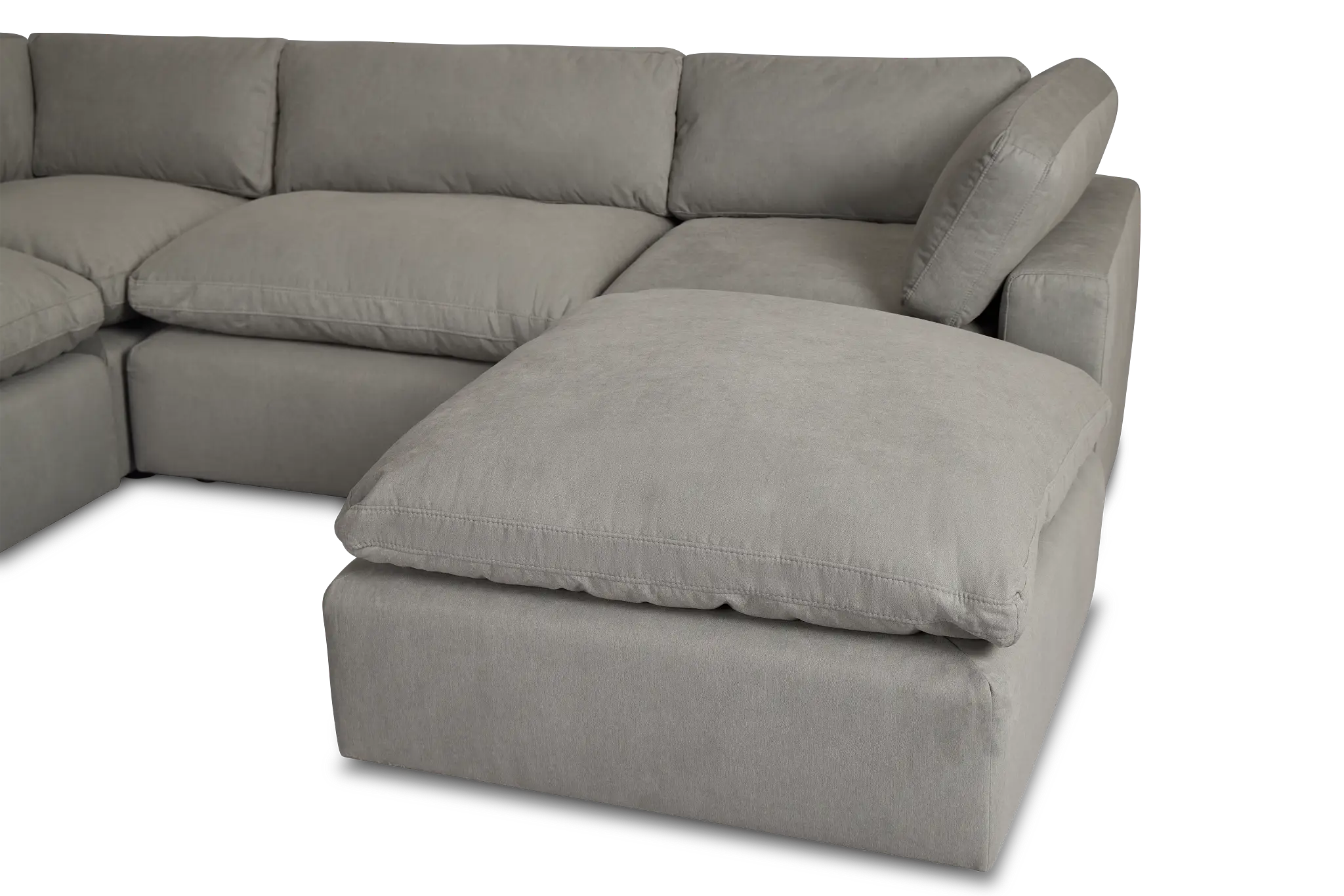 Grant Light Gray Fabric 5pc Bumper Sectional Grant Light Gray Fabric 5pc Bumper Sectional
