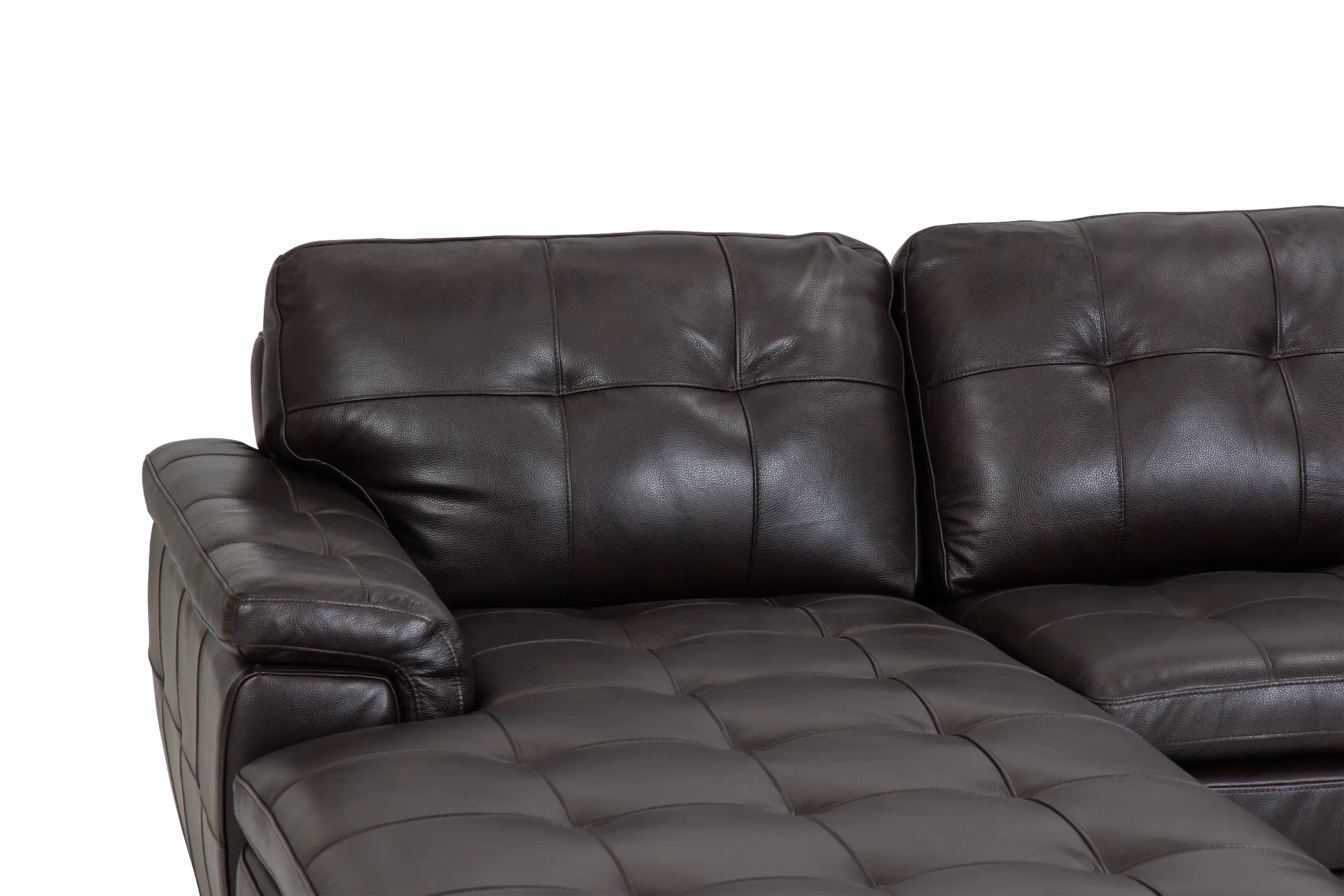 Braden Dark Brown Leather Large Left Chaise Sectional Braden Dark Brown Leather Large Left Chaise Sectional