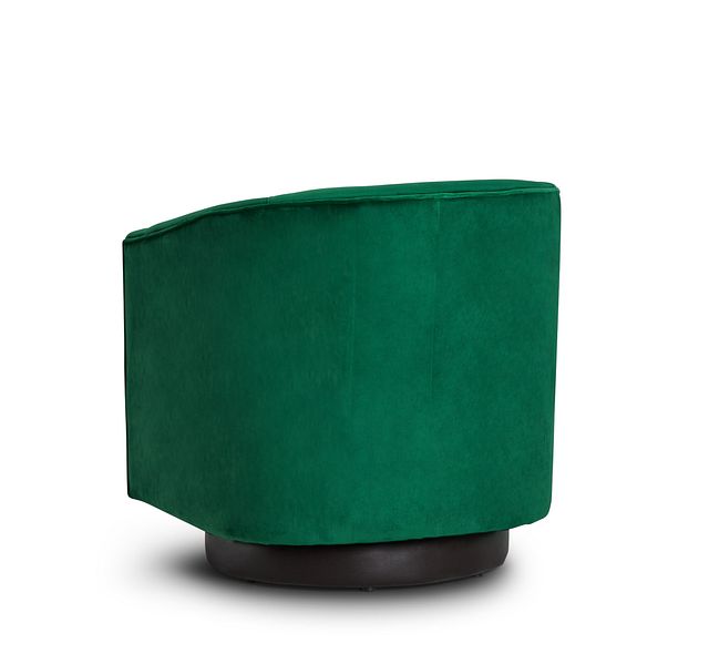 Charlotte Dark Green Velvet Swivel Accent Chair