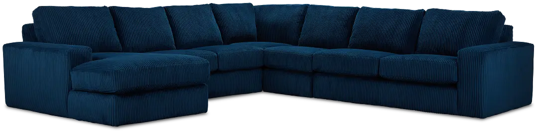 Charlie Dark Blue Fabric Large Left Chaise Sectional Charlie Dark Blue Fabric Large Left Chaise Sectional