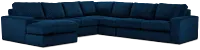Charlie Dark Blue Fabric Large Left Chaise Sectional