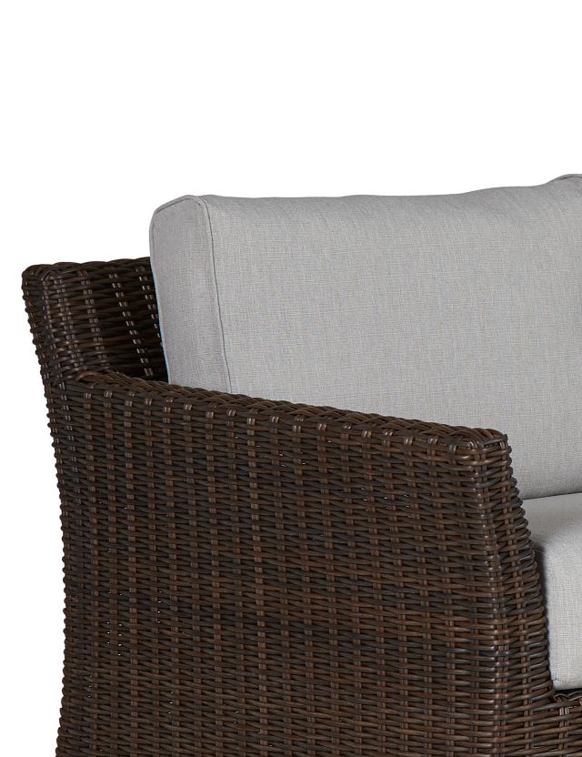 Southport Gray Woven Small Two-arm Sectional