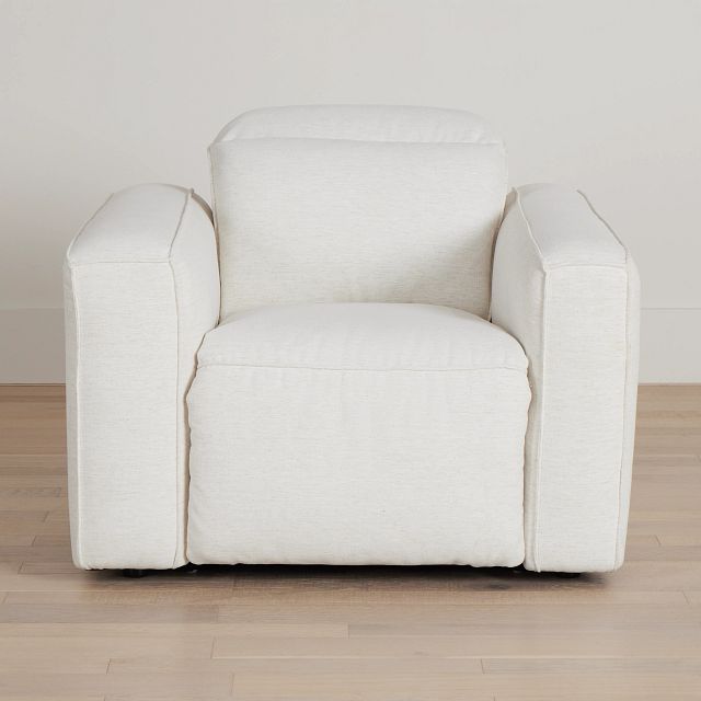 Ryland White Fabric Power Recliner With Power Headrest