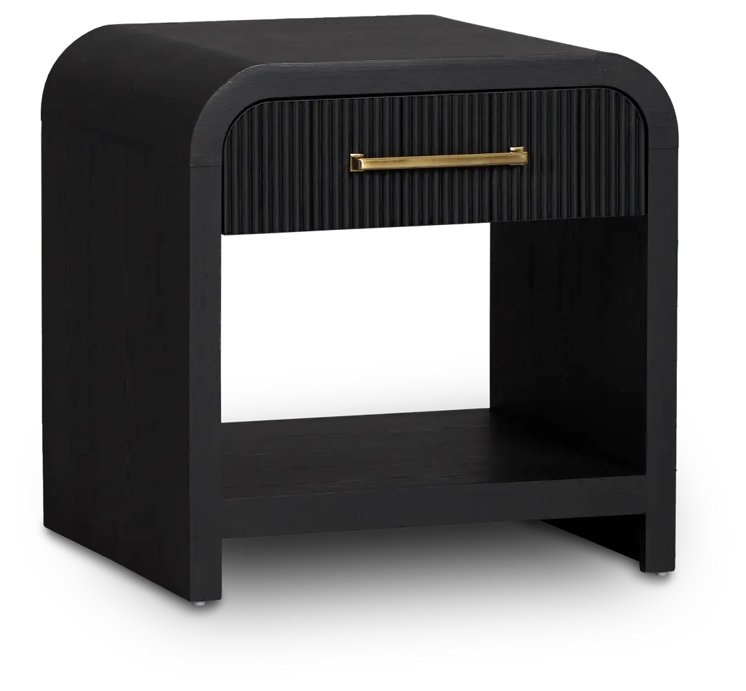 Lyndie Black Drawer Square End Table Lyndie Black Drawer Square End Table