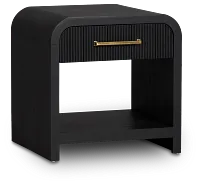 Lyndie Black Drawer Square End Table