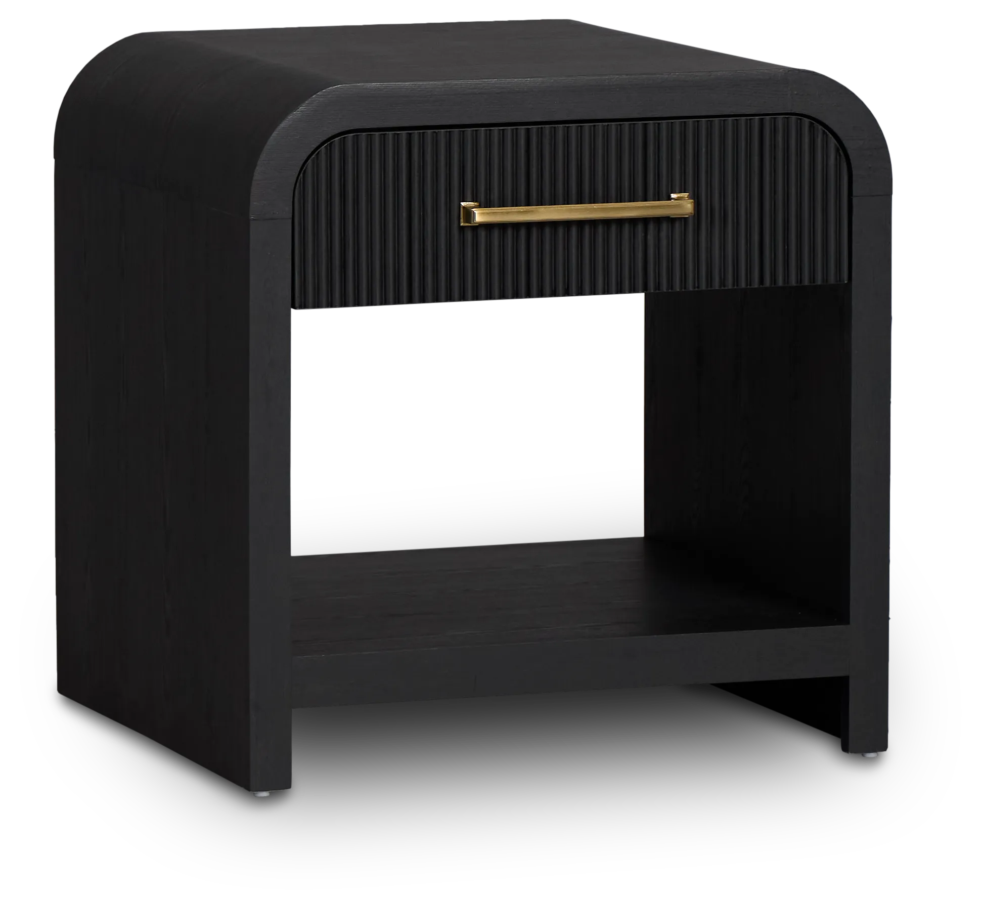 Lyndie Black Drawer Square End Table