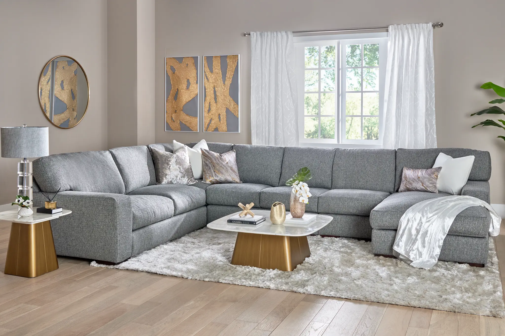 Veronica Dark Gray Down Large Right Chaise Sectional Veronica Dark Gray Down Large Right Chaise Sectional