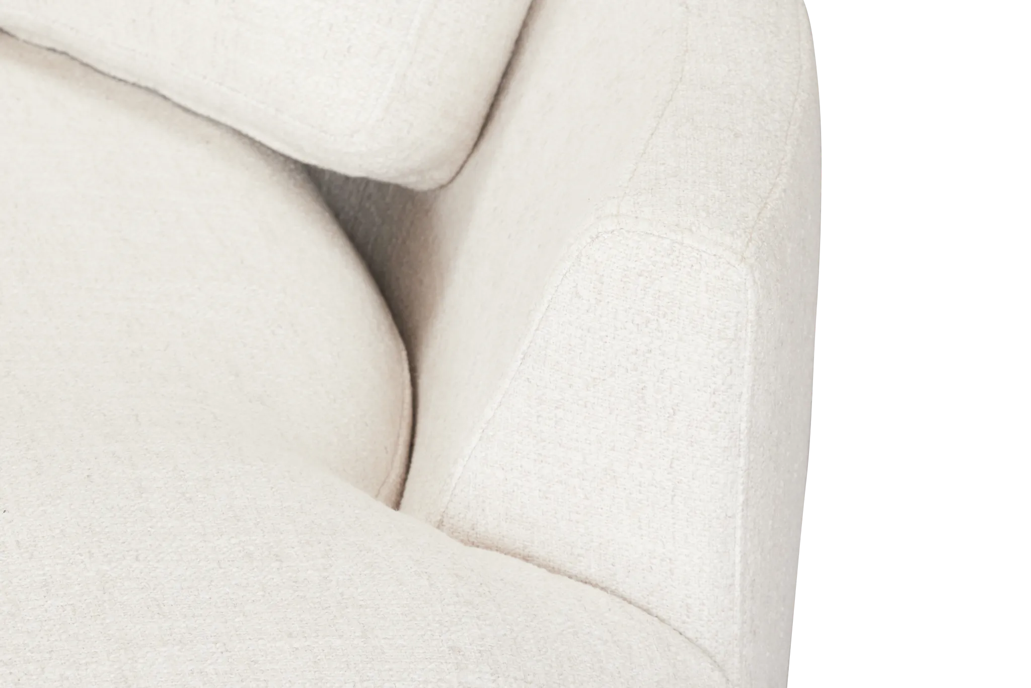 Maeve Light Beige Fabric Right-arm Cuddler Sectional