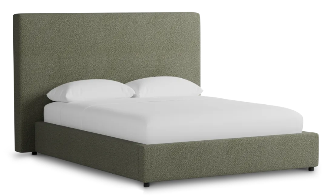Grayton Sutton Green 54" Upholstered Platform Bed