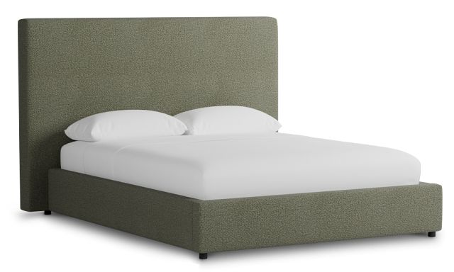 Grayton Sutton Green 54" Upholstered Platform Bed
