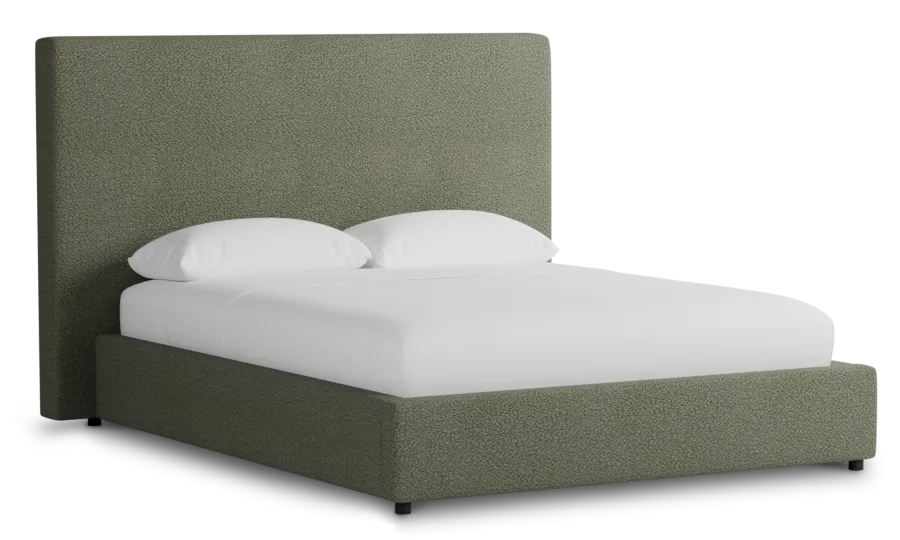 Grayton Sutton Green 54" Upholstered Platform Bed