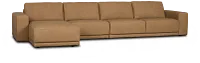 Kellan Light Brown Leather Small Left Chaise Sectional
