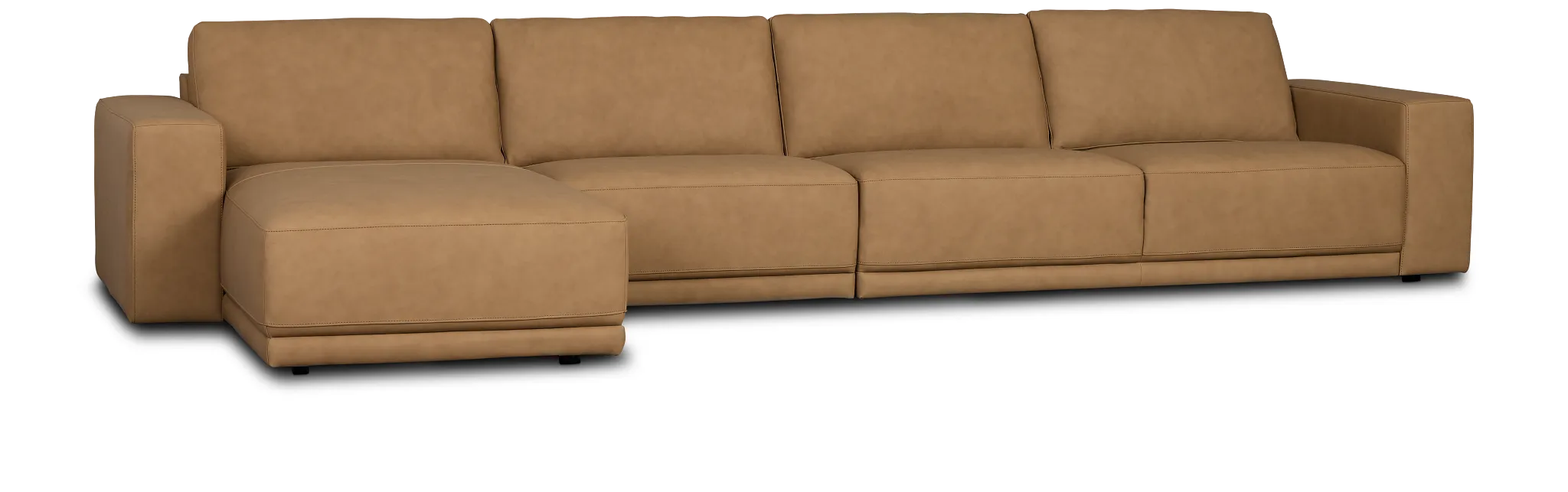 Kellan Light Brown Leather Small Left Chaise Sectional