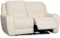 Bennett Light Beige Fabric Power Reclining Loveseat