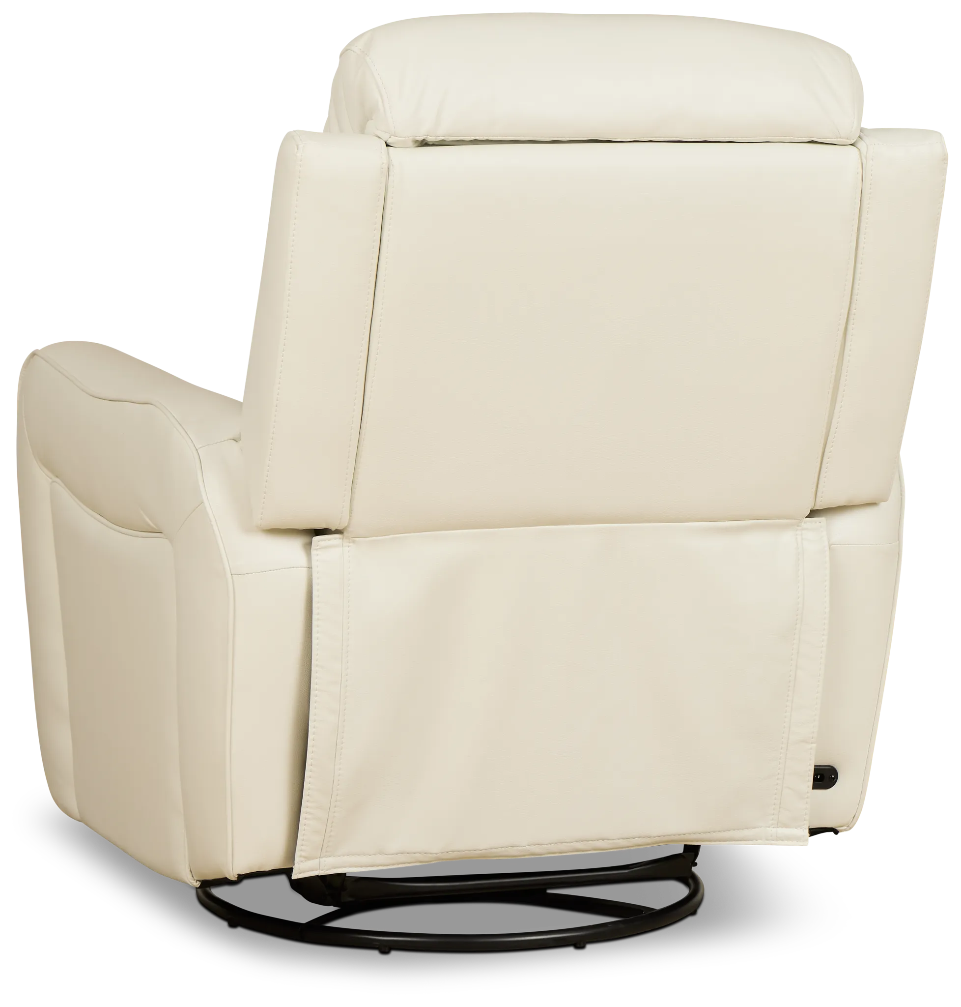 Julian White Lthr/vinyl Power Swivel Glider Recliner