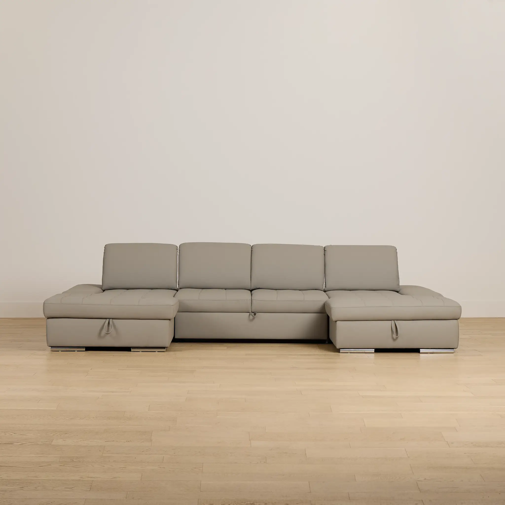 Eden Gray Micro Double Chaise Sleeper Storage Sectional Eden Gray Micro Double Chaise Sleeper Storage Sectional