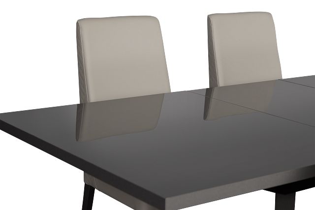 Oslo Gray Extension Rectangular Table & 4 Upholstered Chairs