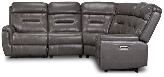 Toby2 Dark Taupe Micro Small Two-arm Power Reclining Sectional