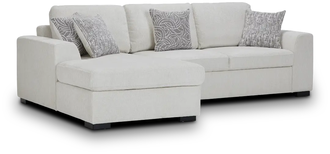 Blakely White Fabric Small Left Chaise Storage Sleeper Sectional Blakely White Fabric Small Left Chaise Storage Sleeper Sectional