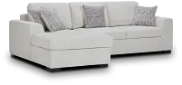 Blakely White Fabric Small Left Chaise Storage Sleeper Sectional