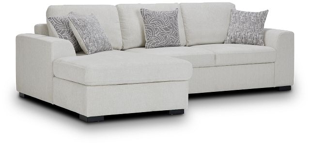 Blakely White Fabric Left Chaise Storage Sectional