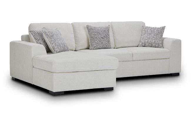 Blakely White Fabric Left Chaise Sectional